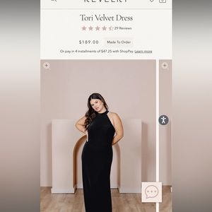 Reverly Tori Velvet bridesmaid dress - size 4